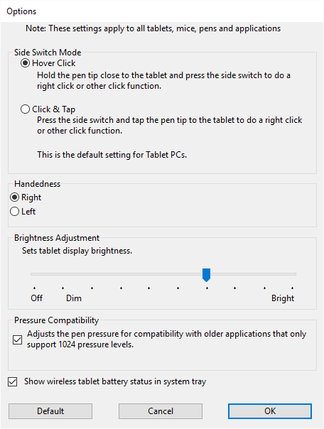 Application-Specific Settings All